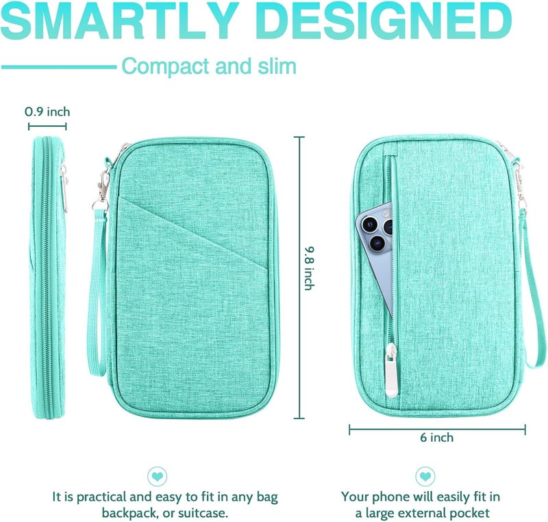 TOPBAG Passport Holder Family, Women Rfid Blocking Passport Wallet, Travel Essentials Premium Wallets, Waterproof Passport Holders Bag for Men Traveling, Travel Document Organizer Credit Cards Case - Image 2